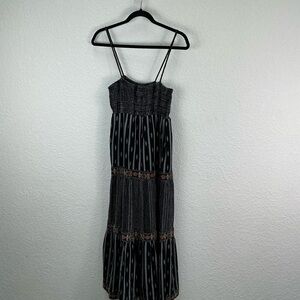 Zara Black/White/Colourful Smocked Tiered Midi Sundress Excellent Used Cond. M